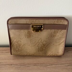 Nina Ricci vintage Brown Tan clutch bag purse